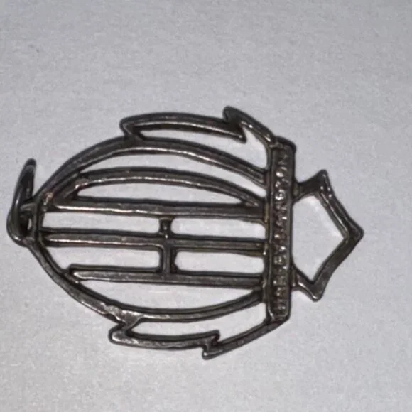 Open Sterling Silver Harley Davidson Pendant